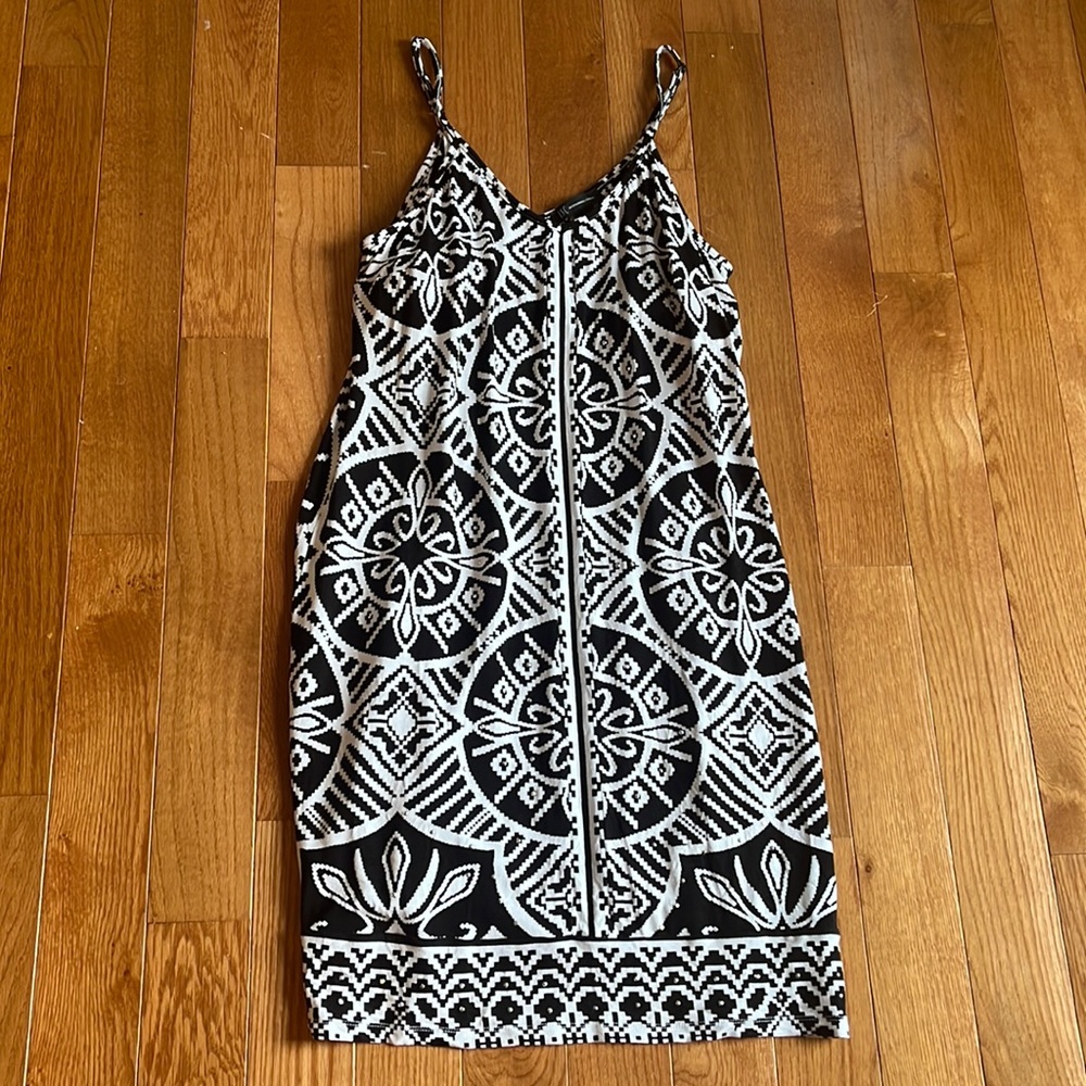 Patterned black and white INC sundress
